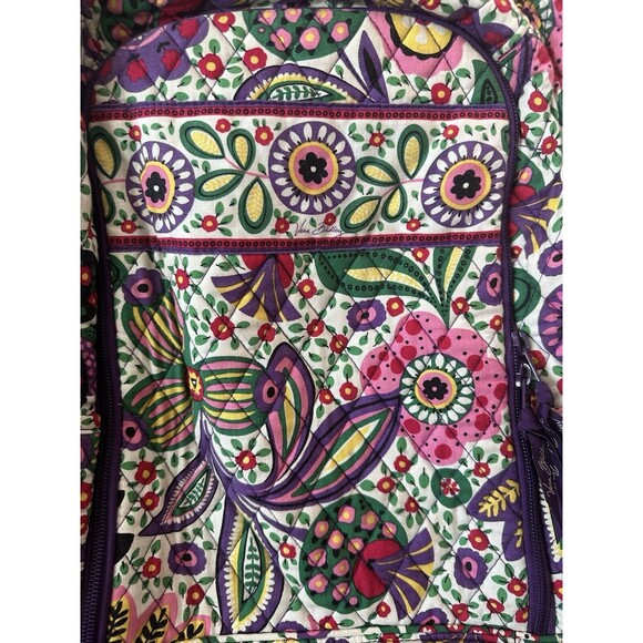 Retired Vera Bradley Full Size Back Pack Heather Purple Floral - Picture 2 of 9